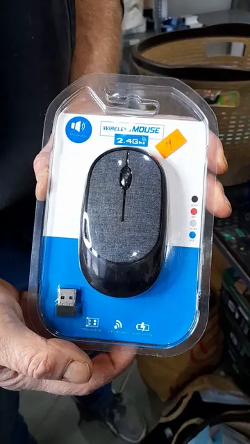 Bezdrátová tichá myš 2,4 GHz šedo-černá s USB přijímačem